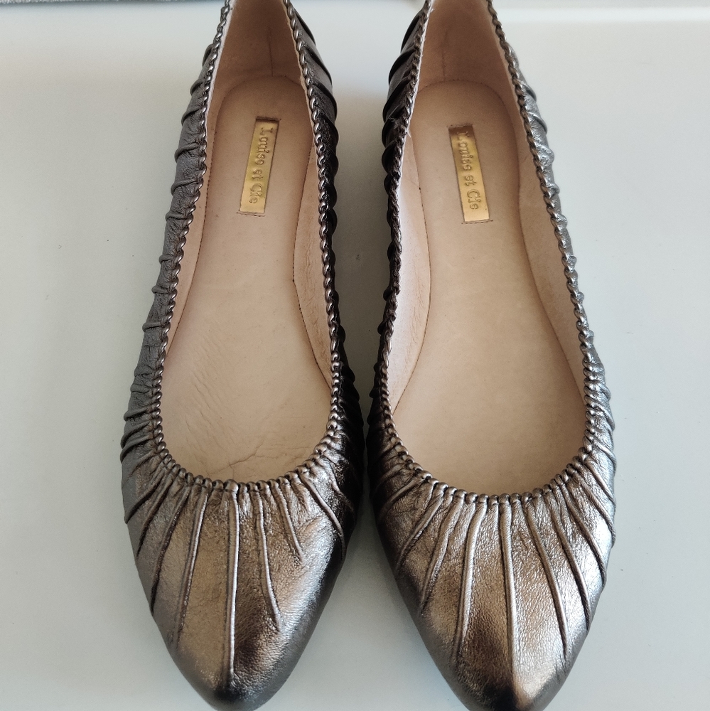 Louise et Cie Ashlin Pewter Leather Flats - Picture 5 of 5